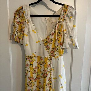 FOR LOVE AND LEMONS savannah wrap floral cherry yellow dress